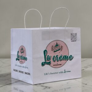 white cake paper bags